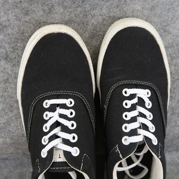 H&M Shoes Mens 7.5 Sneakers Lifestyle Low Profile Trainers Lace Up Casual Black - Picture 8 of 13